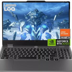 Lenovo LOQ 15ARP9 Gaming Laptop AI-Powered Gaming AMD Ryzen 5 7235HS, 12GB DDR5, 512GB SSD, NVIDIA RTX 3050 6GB Graphics, 15.6" FHD IPS 144Hz, Windows 11 Home, Luna Grey